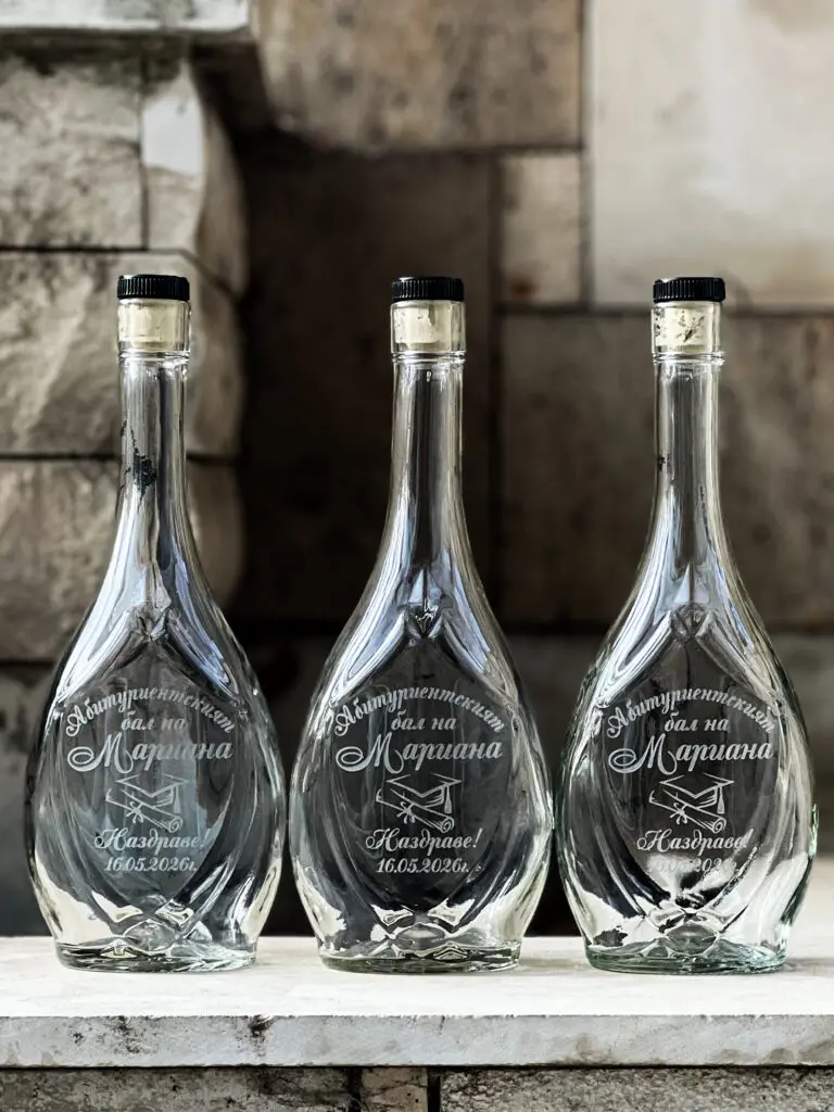 Гравирана бутилка за Абитуриентски бал – Шапка с име – Икона 500мл - Image 2