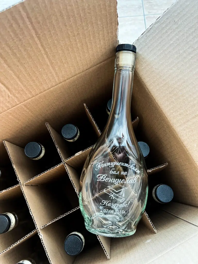 Гравирана бутилка за Абитуриентски бал – Шапка с име – Икона 500мл - Image 5
