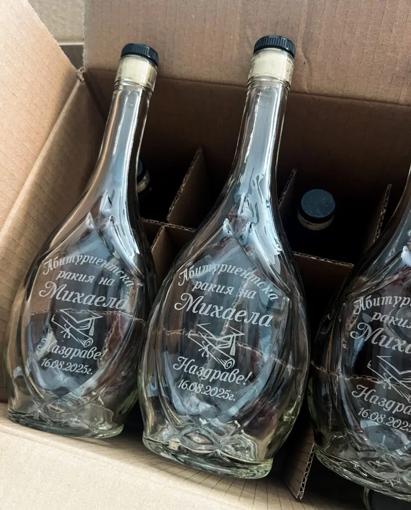 Гравирана бутилка за Абитуриентски бал – Шапка с име – Икона 500мл - Image 6